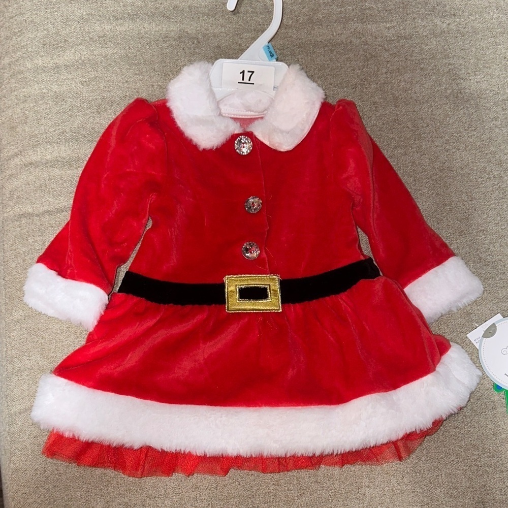 Koala Kids Festive Red Dress with White Accents - Picture 1 of 5
